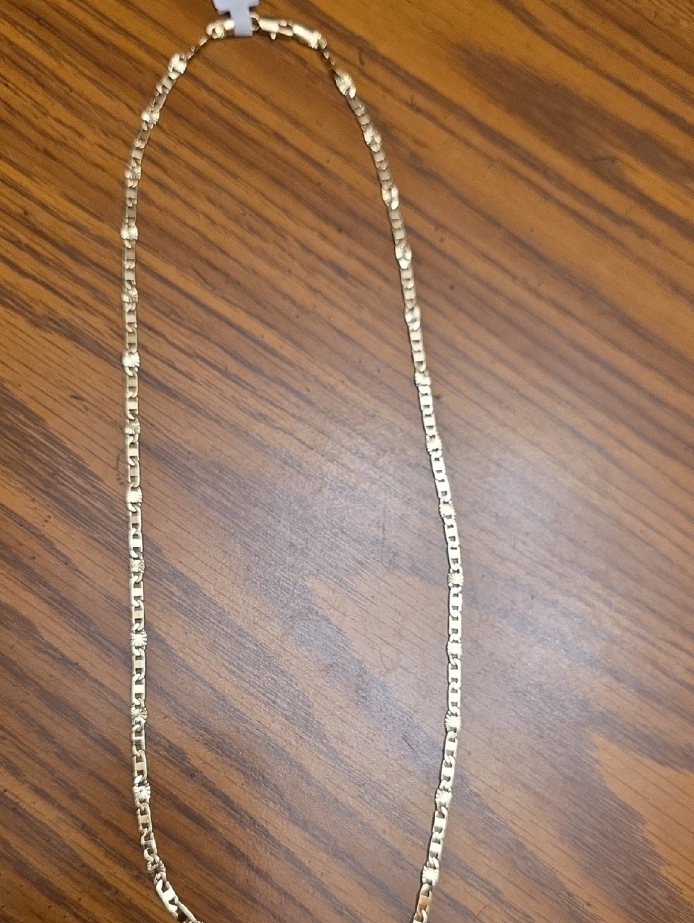 Laminated Gol 14k Flat Link Chain Necklace
